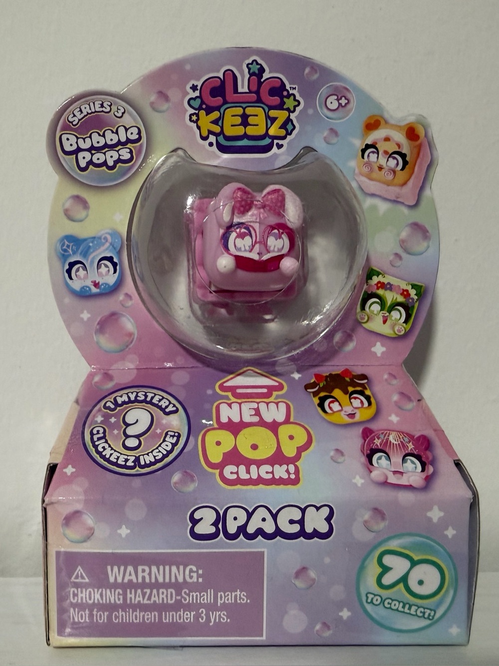 Clic Keez - 2 Pack Bubble Pops Series 3 - Pink Mystery Pop